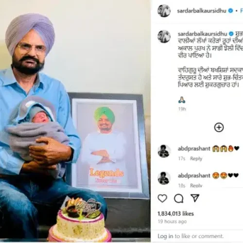 Legendary Singer Sidhu Moose Wala Parents Welcome Baby Boy, Father Shares Photo